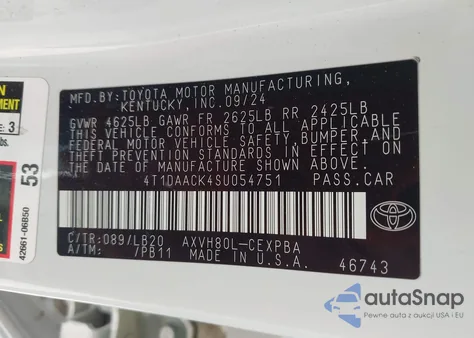 2025 Toyota Camry Xse from USA, damaged, VIN 4T1DAACK4SU054751